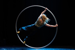 Beverley Grant performing at the Circus for Gaza fundraising event in Edinburgh at Assembly Roxy