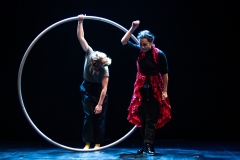 Beverley Grant performing at the Circus for Gaza fundraising event in Edinburgh at Assembly Roxy