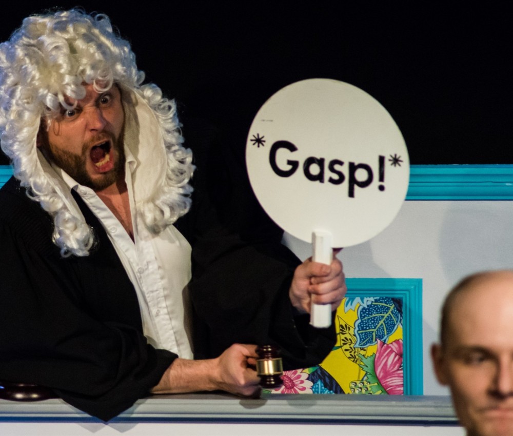 Performance of Treehouse's 'Courtroom Play: A Courtroom Play' at Pleasance Dome as part of Edinburgh Fringe on 17 August 2018 © Chantal Guevara