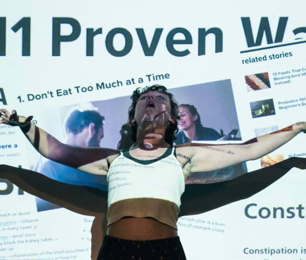 Performance of 'Madame Ovary' by Rosa Hesmondhalgh at Pleasance Dome as part of Edinburgh Fringe on 29 July 2019 © Chantal Guevara