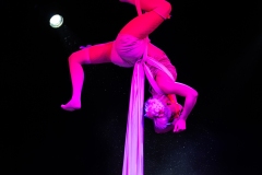 Rachael Mcintyre performing 'Sweet Tooth' at the Circus for Gaza fundraising event in Edinburgh